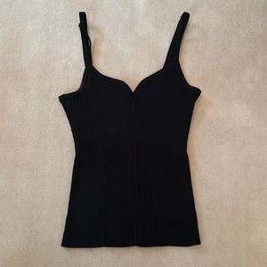 DISSH Black Ribbed V-Neck Tank Top